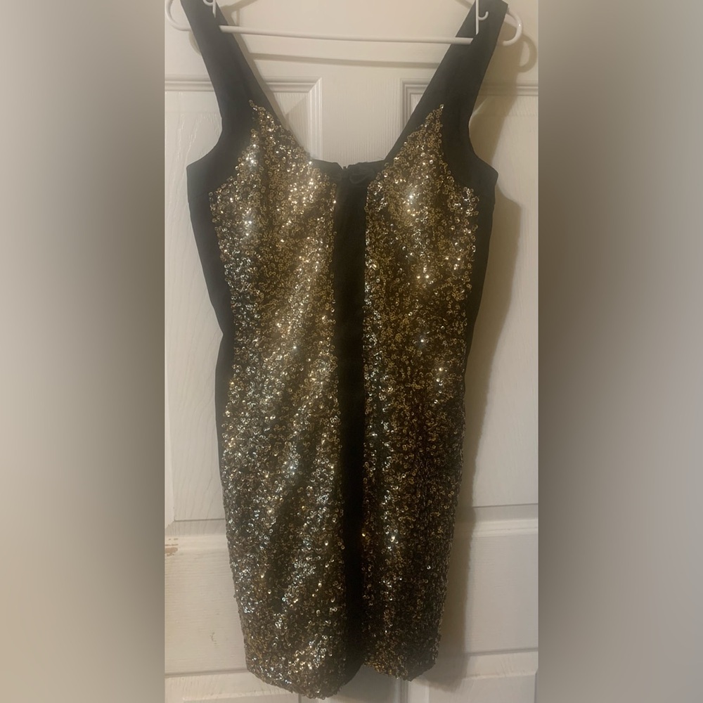 Jessica McClintock Gold Sequin Dress